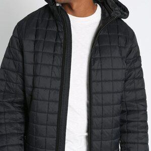Jachs New York Light Quilted Hooded Puffer Jacket Mens Black